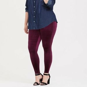 TORRID PURPLE VELVET LEGGINGS SIZE 3